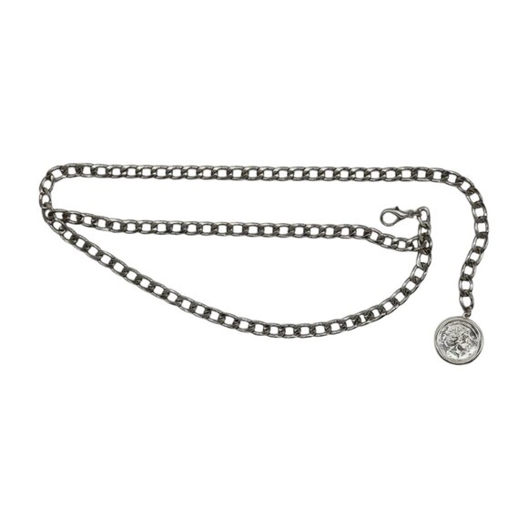 Women Silver Metal Chain Link Fashion Belt Medallion Coin Charm Plus Size XL XXL main image 15